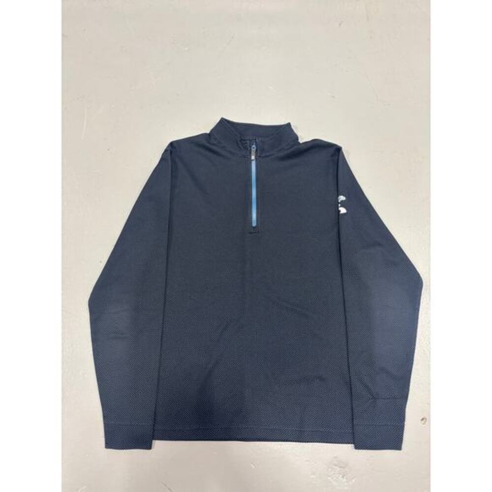 FootJoy Men's ThermoSeries Quarter-Zip Golf Pullover - Navy/Blue Pattern Size M